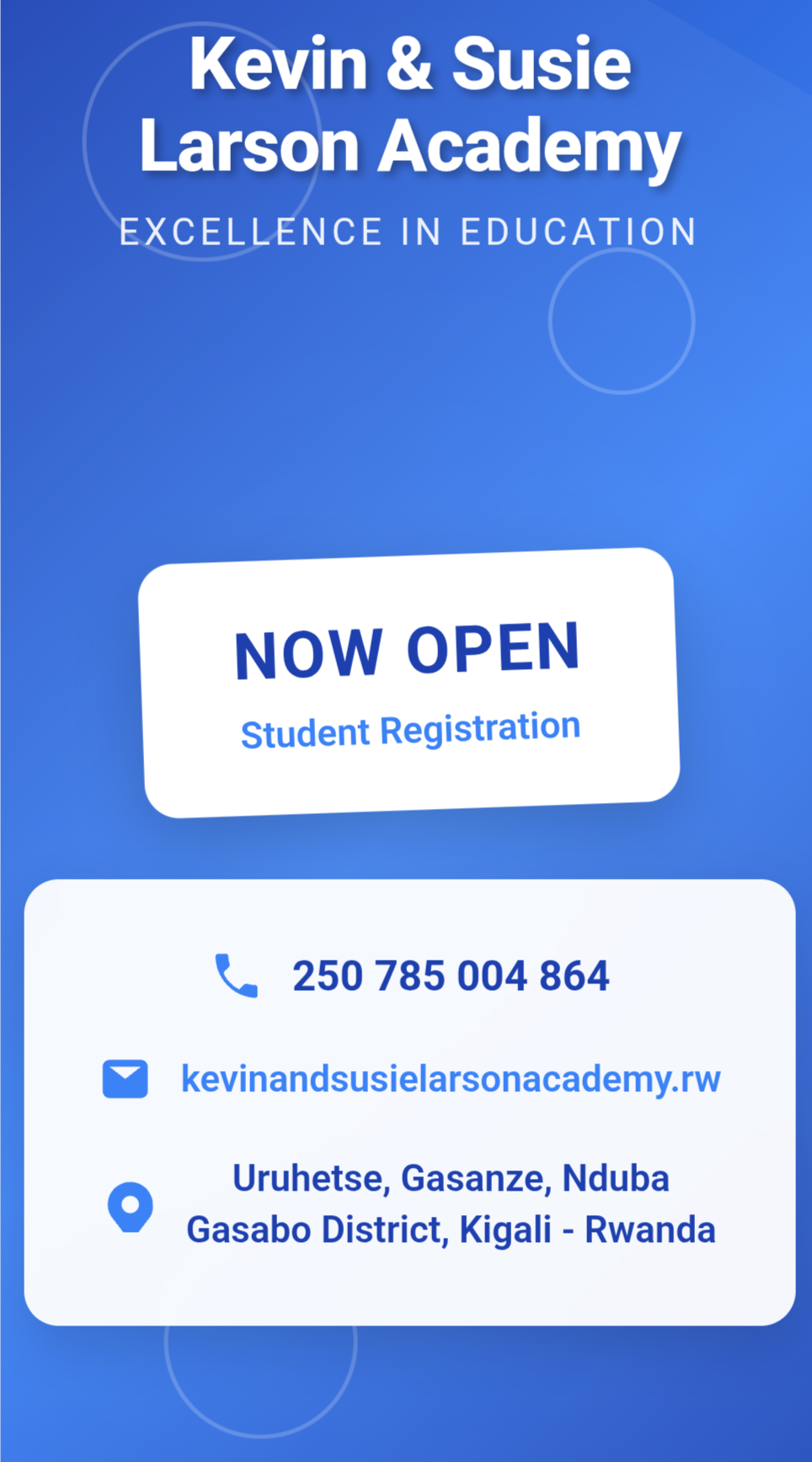 Student Registration Open - Kevin & Susie Larson Academy